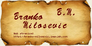 Branko Milošević vizit kartica